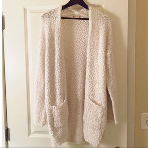 NWOT Cozy White Pocket Cardigan